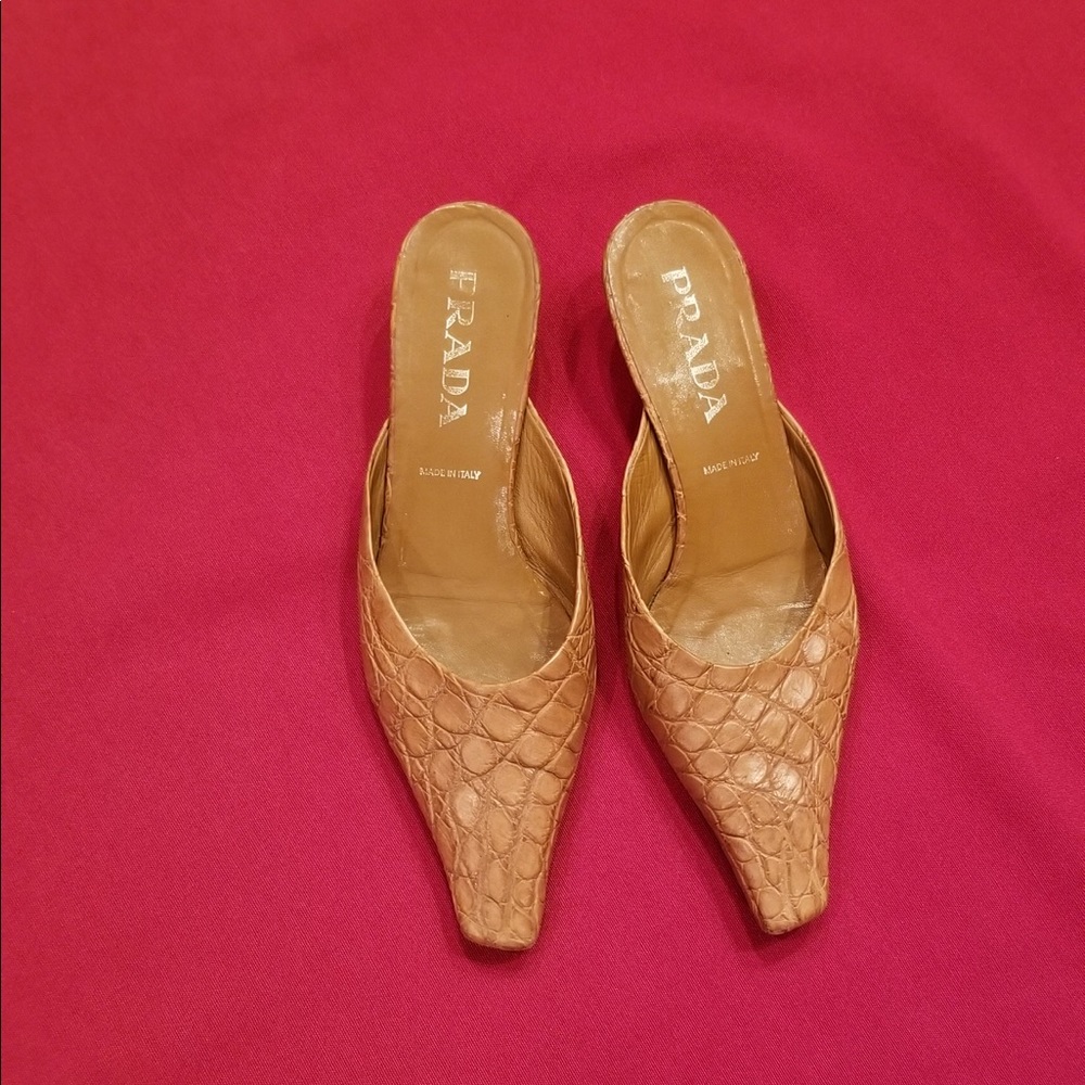 Prada Crocodile Mules